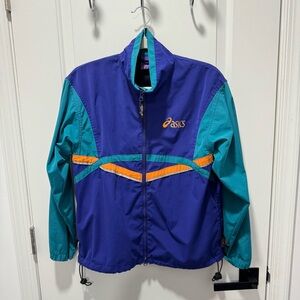 Asics Purple and Teal Sweatshirt with Orange Accents